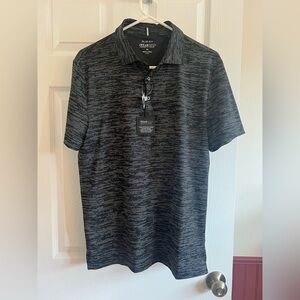 Kenneth Cole Black and Gray Men's Polo Shirt